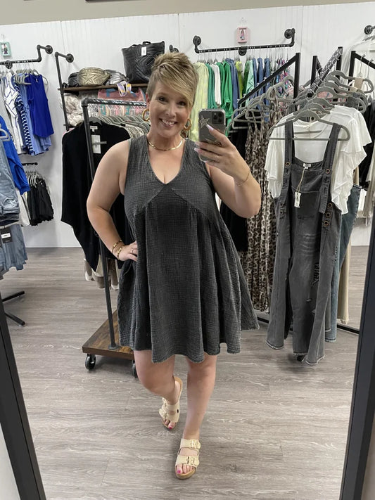 Mineral Washed Mini Dress