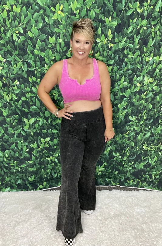 Mineral Washed Flare Leggings
