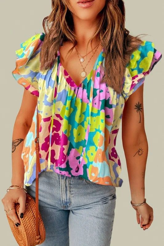 Mixed Leopard Top