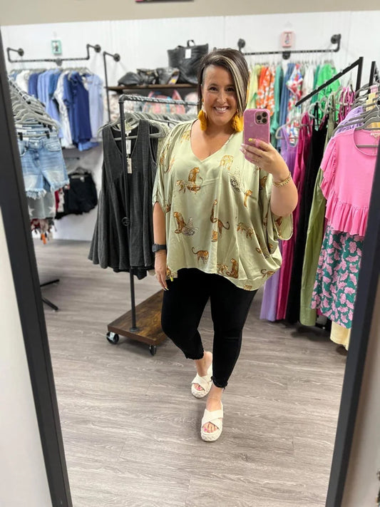 Olive Leopard Top