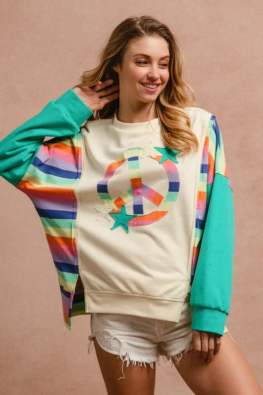 Peace Stripes Pullover