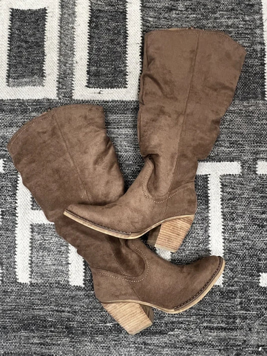 Penny Wide Tall Boots: Taupe