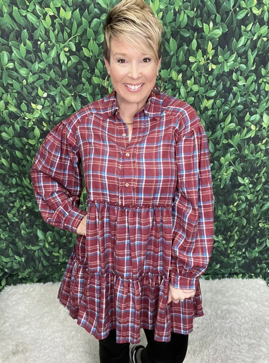 Plaid Babydoll Dress