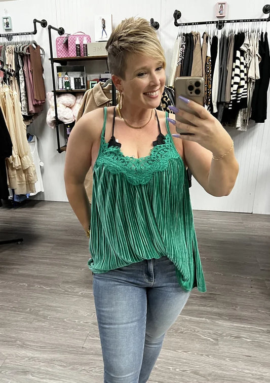 pleated party velvet top