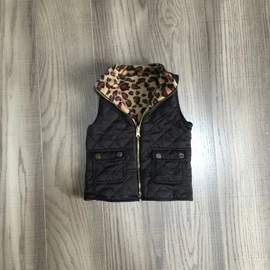 Reversable leopard vest