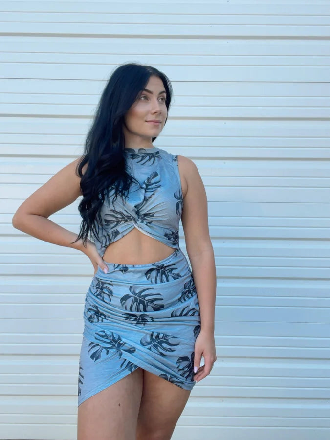 Leaf Print Ruching Rhonda