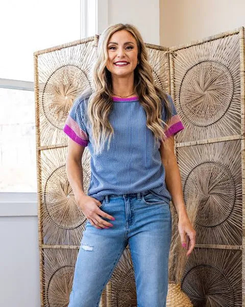 Ribbed Colorblock Top
