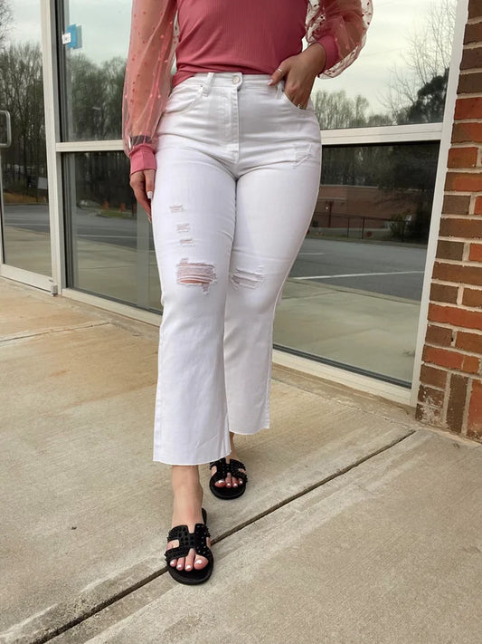 Risen White High Rise Straight