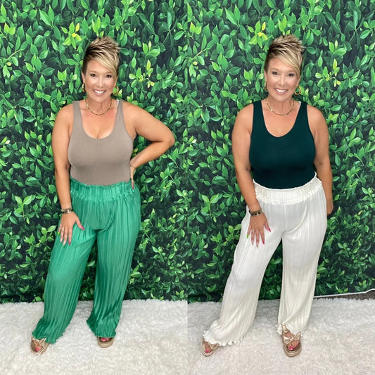 Satin Pleat Pants