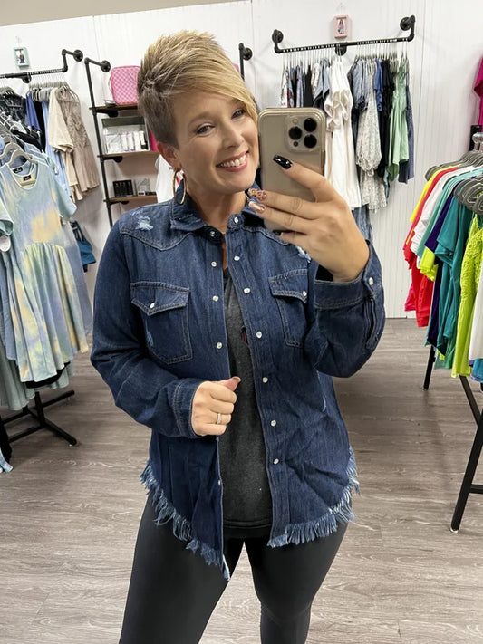 Vintage Frayed Denim Shirt