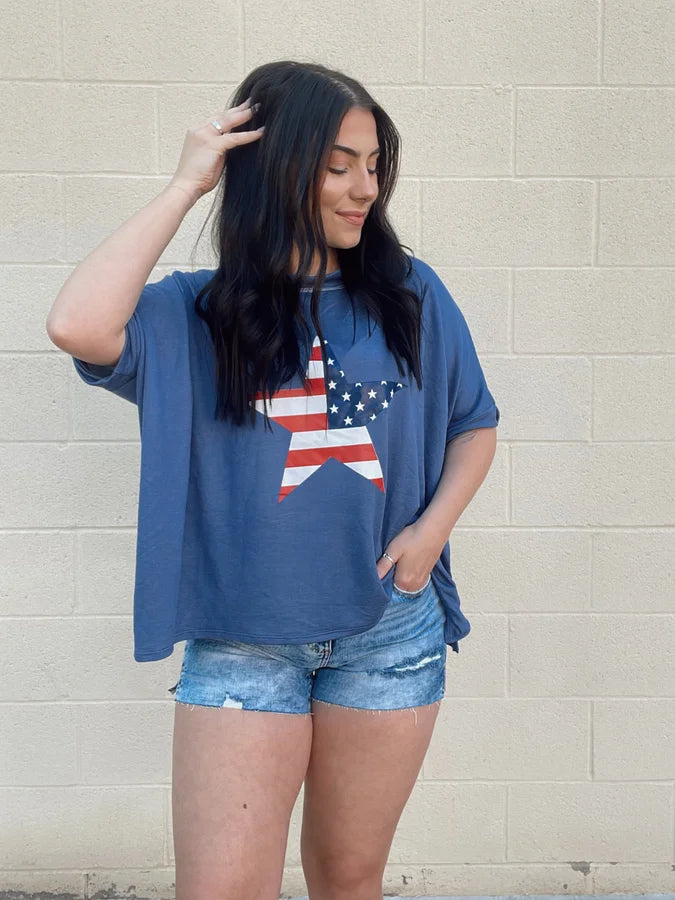 Stars and Stripes Oversized Tee