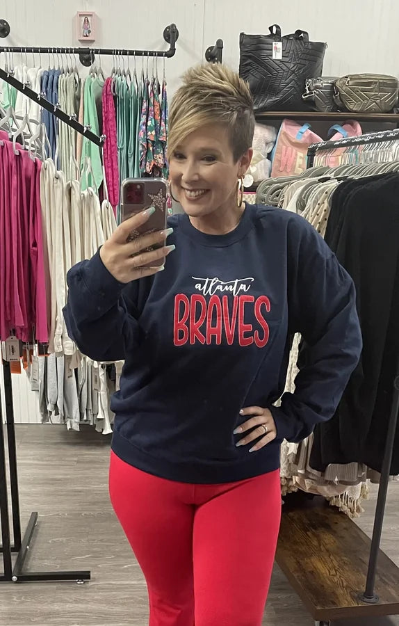 Stitched Braves Pullover