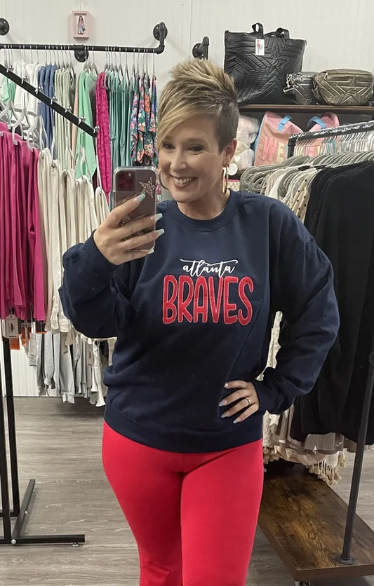 Stitched Braves Pullover