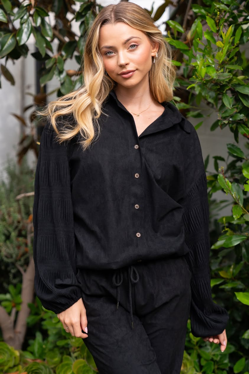 Button Down Suede Shirt