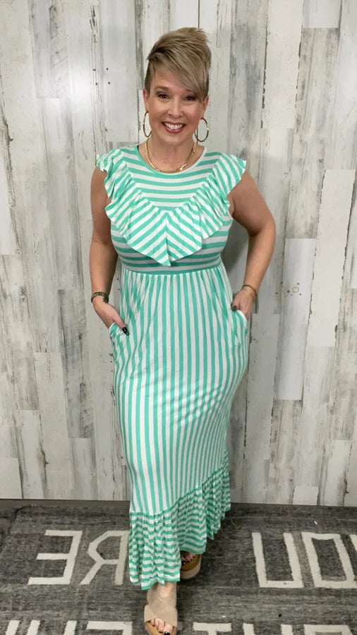 Teal Stripe Maxi