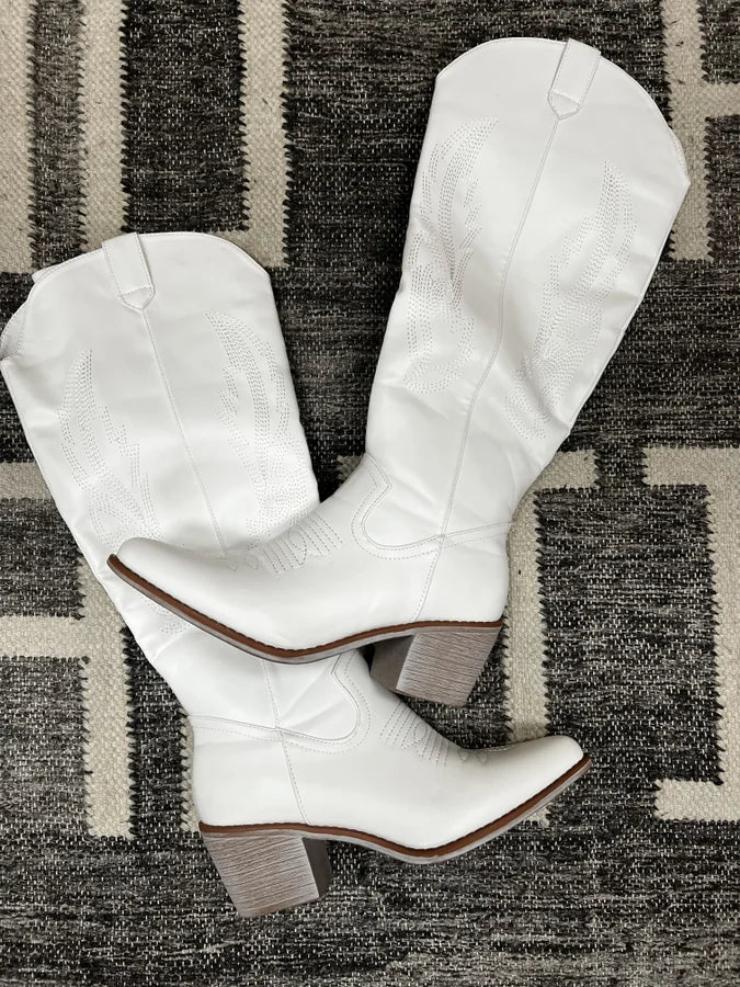 Wilde White Cowboy Boots