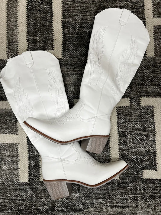 Wilde White Cowboy Boots