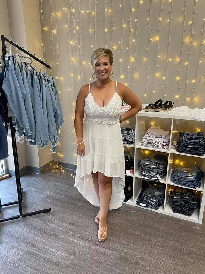 White Hi Lo Dress